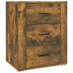 Bedside Cabinet Smoked Oak 50x36x60cm Engineered Wood