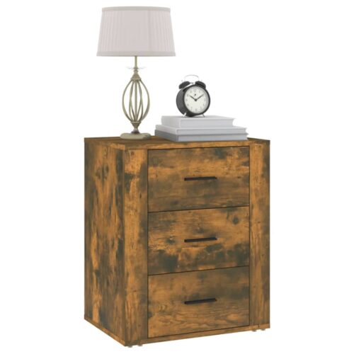 Bedside Cabinet Smoked Oak 50x36x60cm Engineered Wood - Image 4