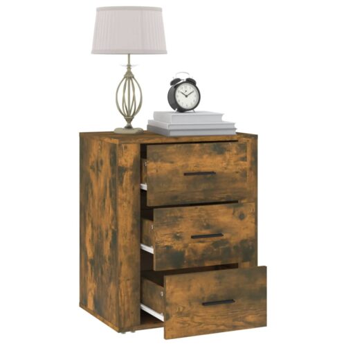Bedside Cabinet Smoked Oak 50x36x60cm Engineered Wood - Image 5
