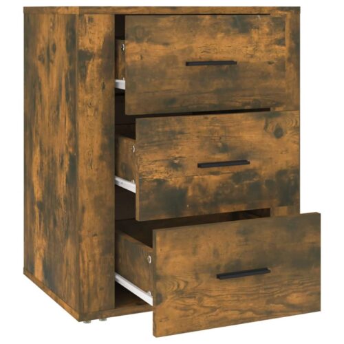 Bedside Cabinet Smoked Oak 50x36x60cm Engineered Wood - Image 7