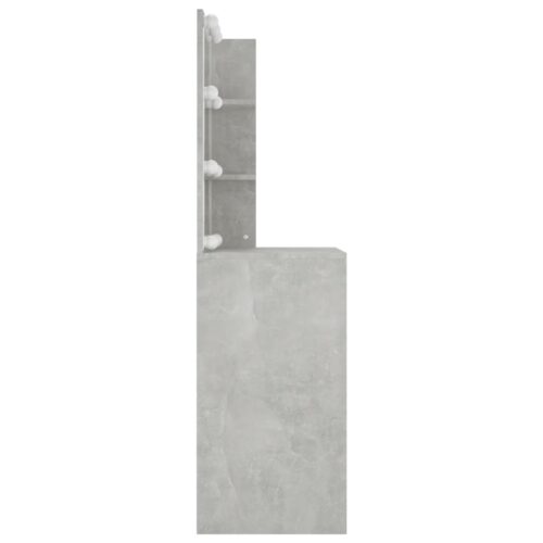 Dressing Table with LED Concrete Grey 60x40x140cm - Image 6