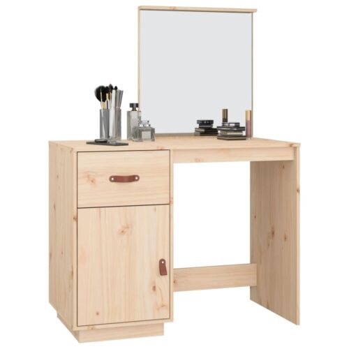 Dressing Table 95x50x134cm Solid Wood Pine - Image 4