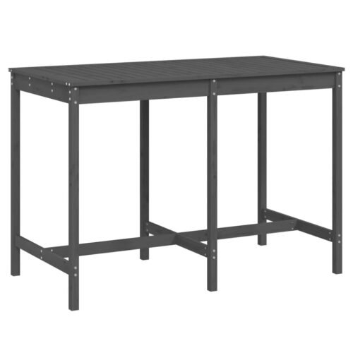 Wooden Garden Table Outdoor Patio Lounge Dining Bistro Pine Wood Grey 159.5x82.5x110cm