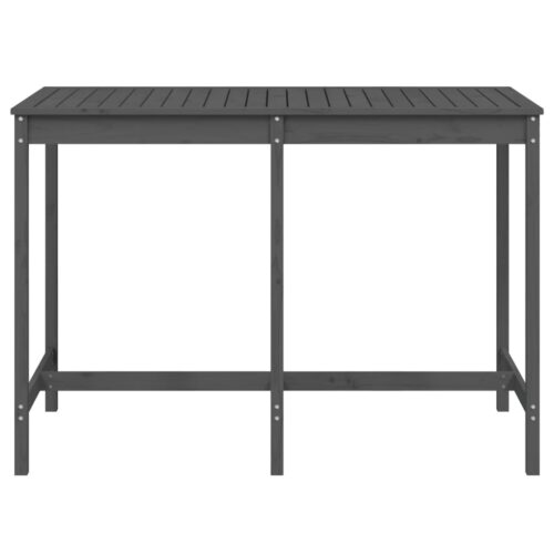 Wooden Garden Table Outdoor Patio Lounge Dining Bistro Pine Wood Grey 159.5x82.5x110cm - Image 4