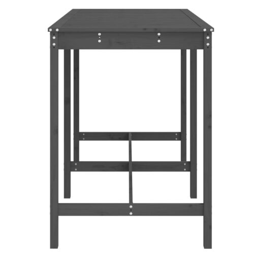 Wooden Garden Table Outdoor Patio Lounge Dining Bistro Pine Wood Grey 159.5x82.5x110cm - Image 5
