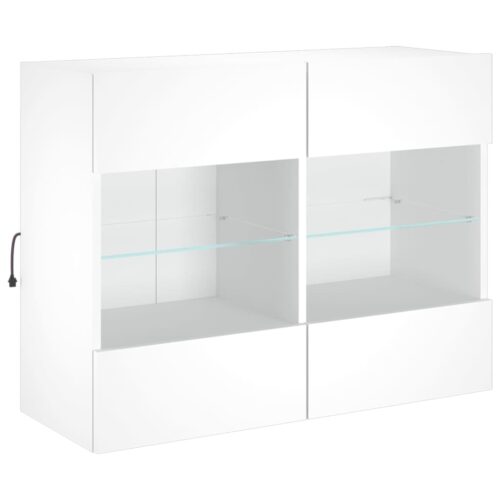 TV Wall Cabinet with LED Lights White 78.5x30x60.5cm - Image 3