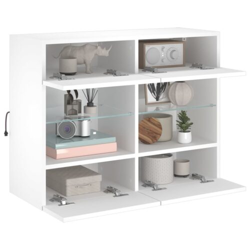 TV Wall Cabinet with LED Lights White 78.5x30x60.5cm - Image 6
