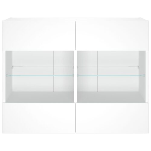TV Wall Cabinet with LED Lights White 78.5x30x60.5cm - Image 7