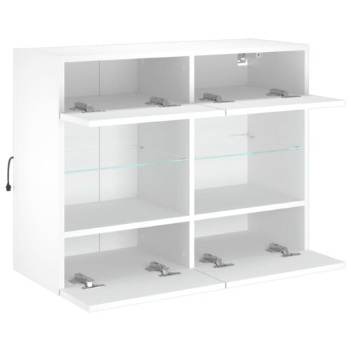 TV Wall Cabinet with LED Lights White 78.5x30x60.5cm - Image 8