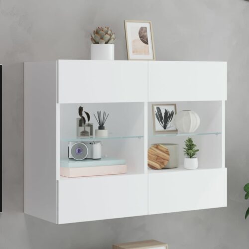 TV Wall Cabinet with LED Lights White 78.5x30x60.5cm - Image 12