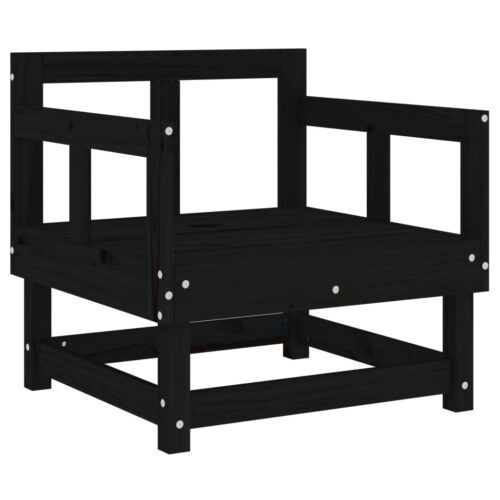 Garden Chairs with Cushions 2pcs Black Solid Wood Pine - Image 7
