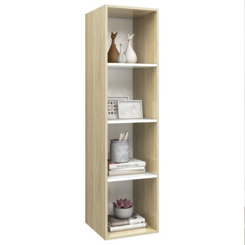 Wall-mounted TV Cabinet Sonoma Oak White 37x37x142.5cm Engineered Wood - Image 3