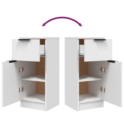 Sideboards 2pcs White 30x30x70cm Engineered Wood - Image 10