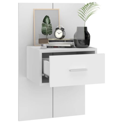 Wall-mounted Bedside Cabinets 2pcs White - Image 4