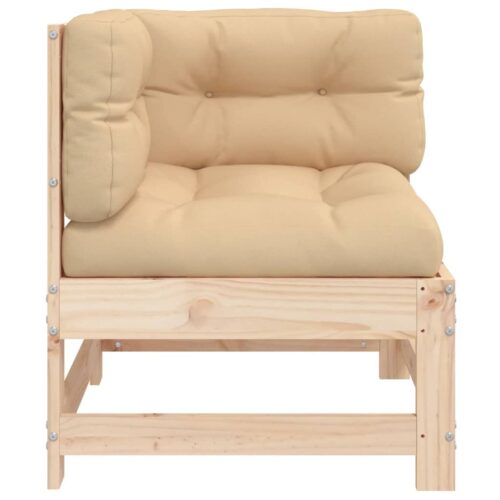 Corner Sofa with Cushions Solid Wood Pine - Image 3