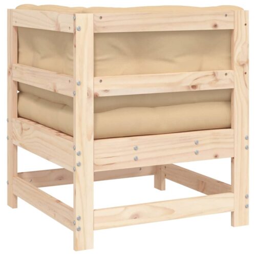 Corner Sofa with Cushions Solid Wood Pine - Image 5