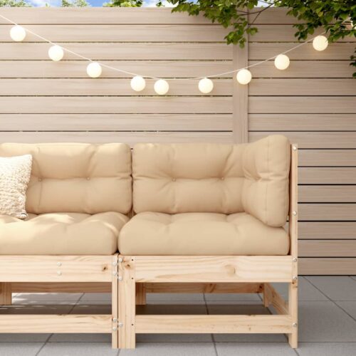 Corner Sofa with Cushions Solid Wood Pine - Image 10