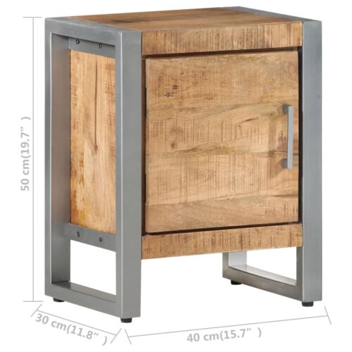 Bedside Cabinet 40x30x50cm Rough Mango Wood - Image 7