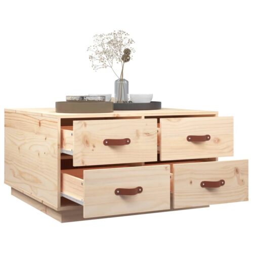 Coffee Table 80x80x45cm Solid Wood Pine - Image 5