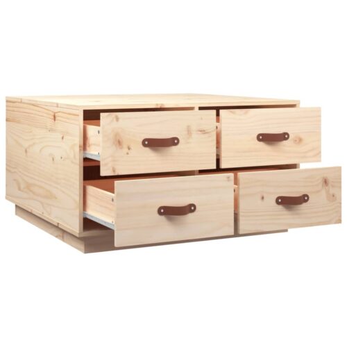 Coffee Table 80x80x45cm Solid Wood Pine - Image 7