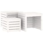 3-Piece Garden Box Set White Solid Wood Pine