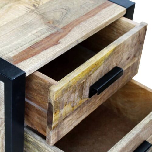 Side Table with 2 Drawers Solid Mango Wood 43x33x51cm - Image 7