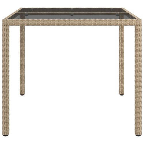 Outdoor Dining Table Garden Patio Side Coffee Lounge Bistro Glass Wicker Rattan - Image 4