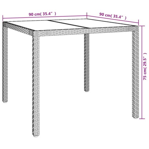 Outdoor Dining Table Garden Patio Side Coffee Lounge Bistro Glass Wicker Rattan - Image 6