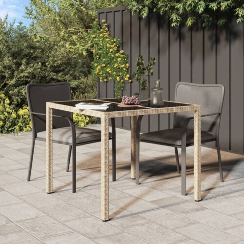 Outdoor Dining Table Garden Patio Side Coffee Lounge Bistro Glass Wicker Rattan - Image 7