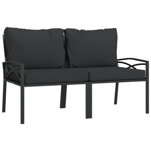 Garden Chairs with Grey Cushions 2pcs 62x75x79cm Steel