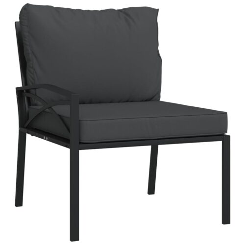Garden Chairs with Grey Cushions 2pcs 62x75x79cm Steel - Image 3