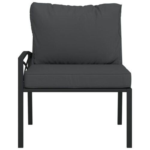 Garden Chairs with Grey Cushions 2pcs 62x75x79cm Steel - Image 4