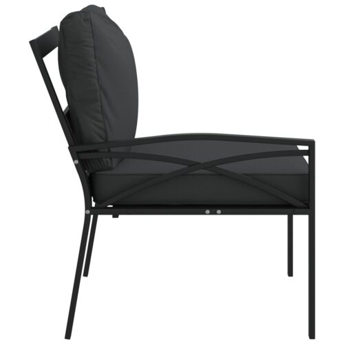 Garden Chairs with Grey Cushions 2pcs 62x75x79cm Steel - Image 5