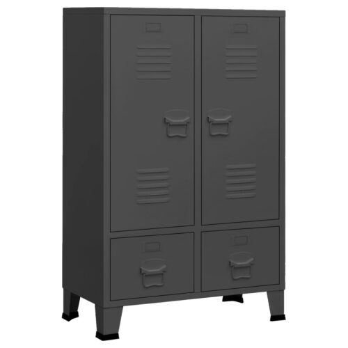 Industrial Wardrobe Anthracite 67x35x107cm Steel - Image 2