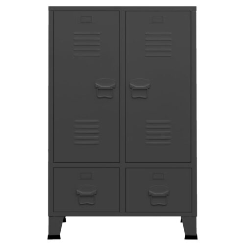 Industrial Wardrobe Anthracite 67x35x107cm Steel - Image 3