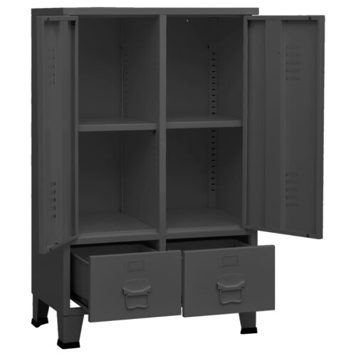 Industrial Wardrobe Anthracite 67x35x107cm Steel - Image 6
