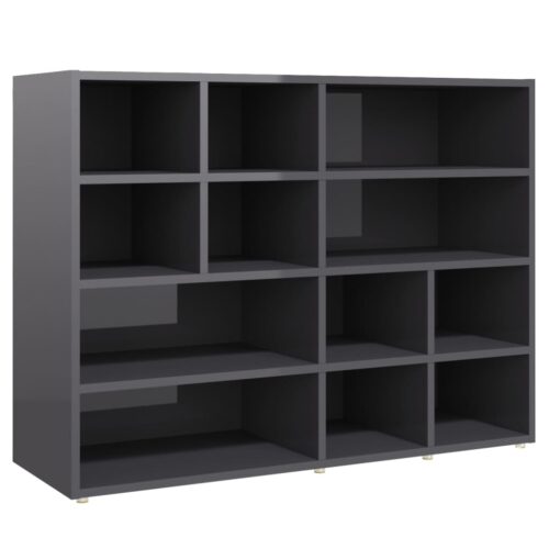 Side Cabinet High Gloss Grey 97x32x72cm Engineered Wood - Image 2