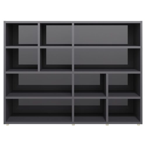 Side Cabinet High Gloss Grey 97x32x72cm Engineered Wood - Image 4