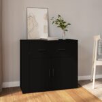 Sideboard Black 80x33x70cm Engineered Wood