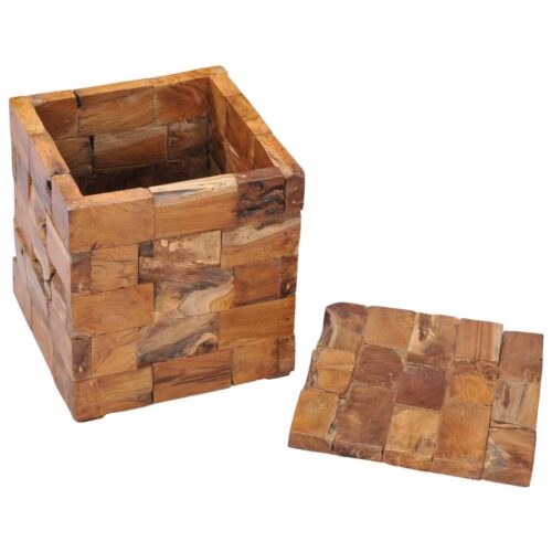 Storage Stool Solid Teak Wood - Image 3