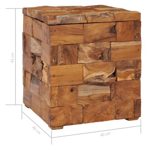 Storage Stool Solid Teak Wood - Image 7