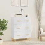 Sideboard High Gloss White 70x34x90cm Engineered Wood