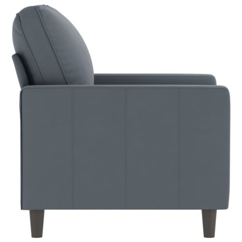 Velvet Sofa Chair Lounge Accent Single TV Couch Modern Armchair Dark Grey 60cm - Image 4