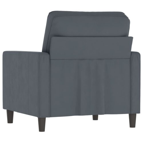 Velvet Sofa Chair Lounge Accent Single TV Couch Modern Armchair Dark Grey 60cm - Image 5