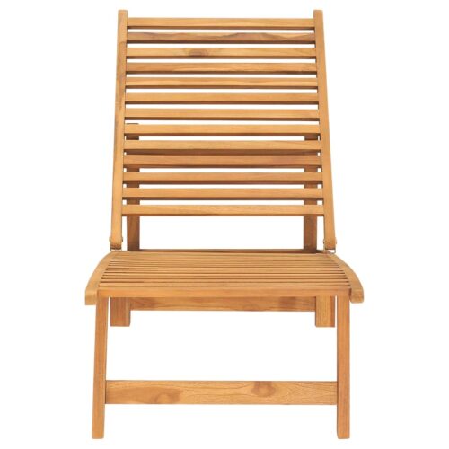 Sun Lounger Solid Teak Wood - Image 2