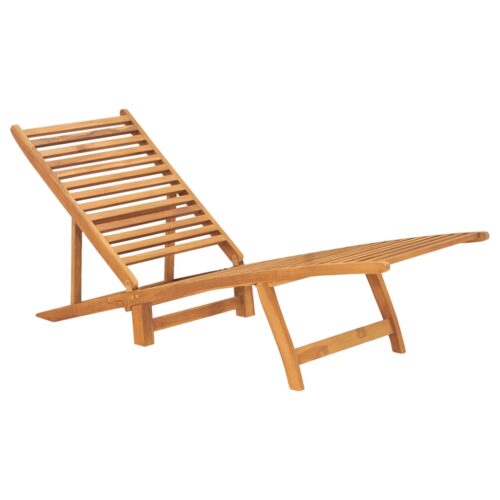Sun Lounger Solid Teak Wood - Image 7