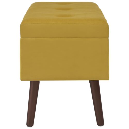 Bench with Storage Compartment Mustard Yellow 80cm Velvet - Image 4
