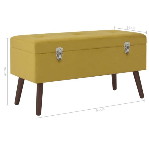 Bench with Storage Compartment Mustard Yellow 80cm Velvet - Image 7