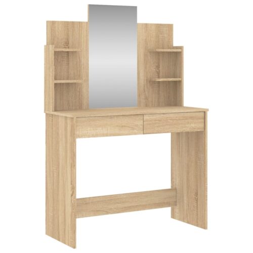 Dressing Table with Mirror Sonoma Oak 96x39x142cm