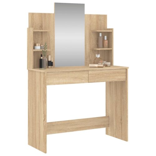 Dressing Table with Mirror Sonoma Oak 96x39x142cm - Image 3